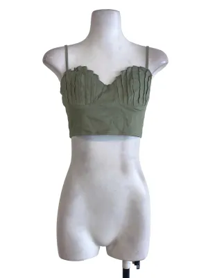 Green Pleated Top