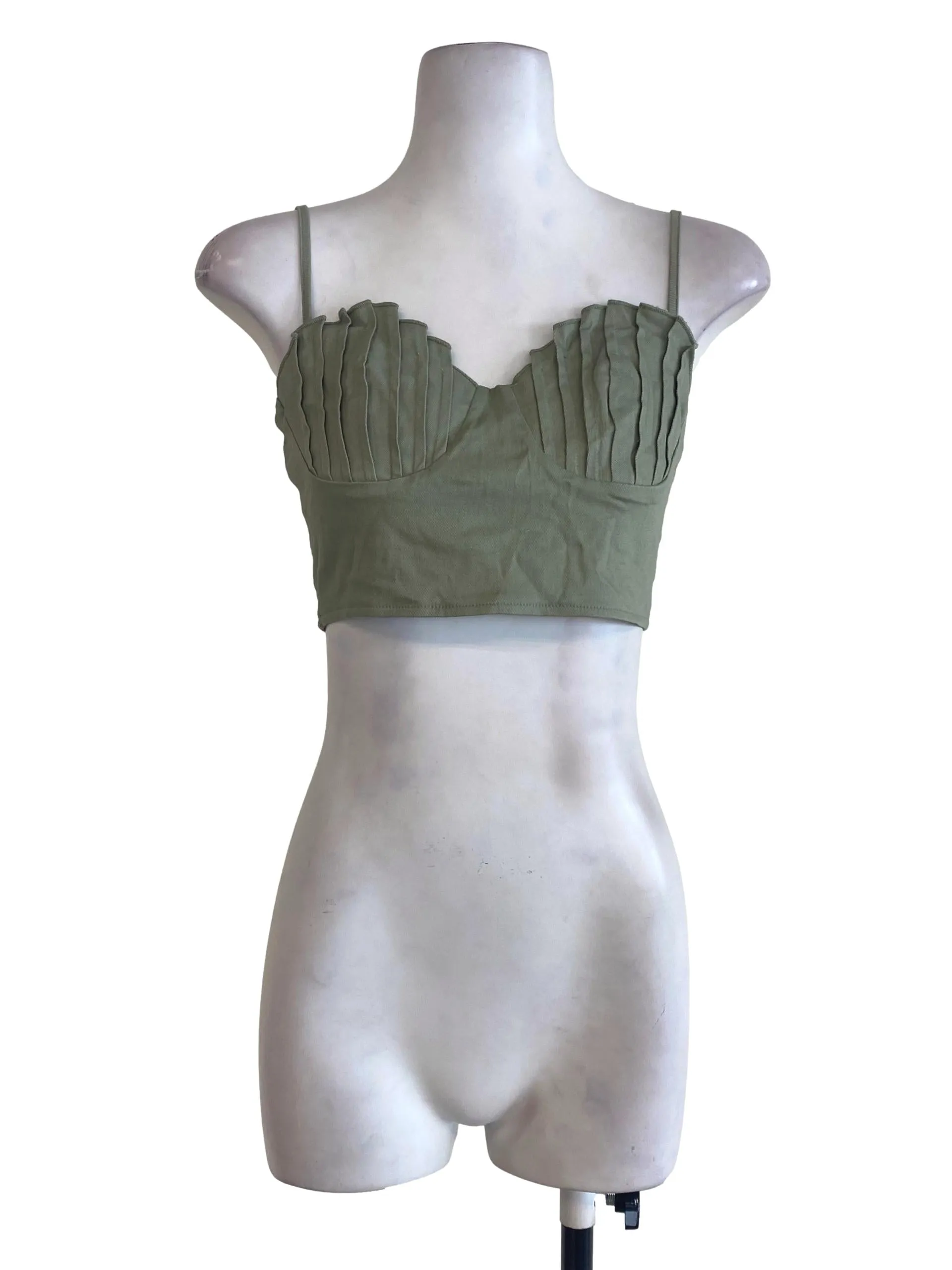 Green Pleated Top