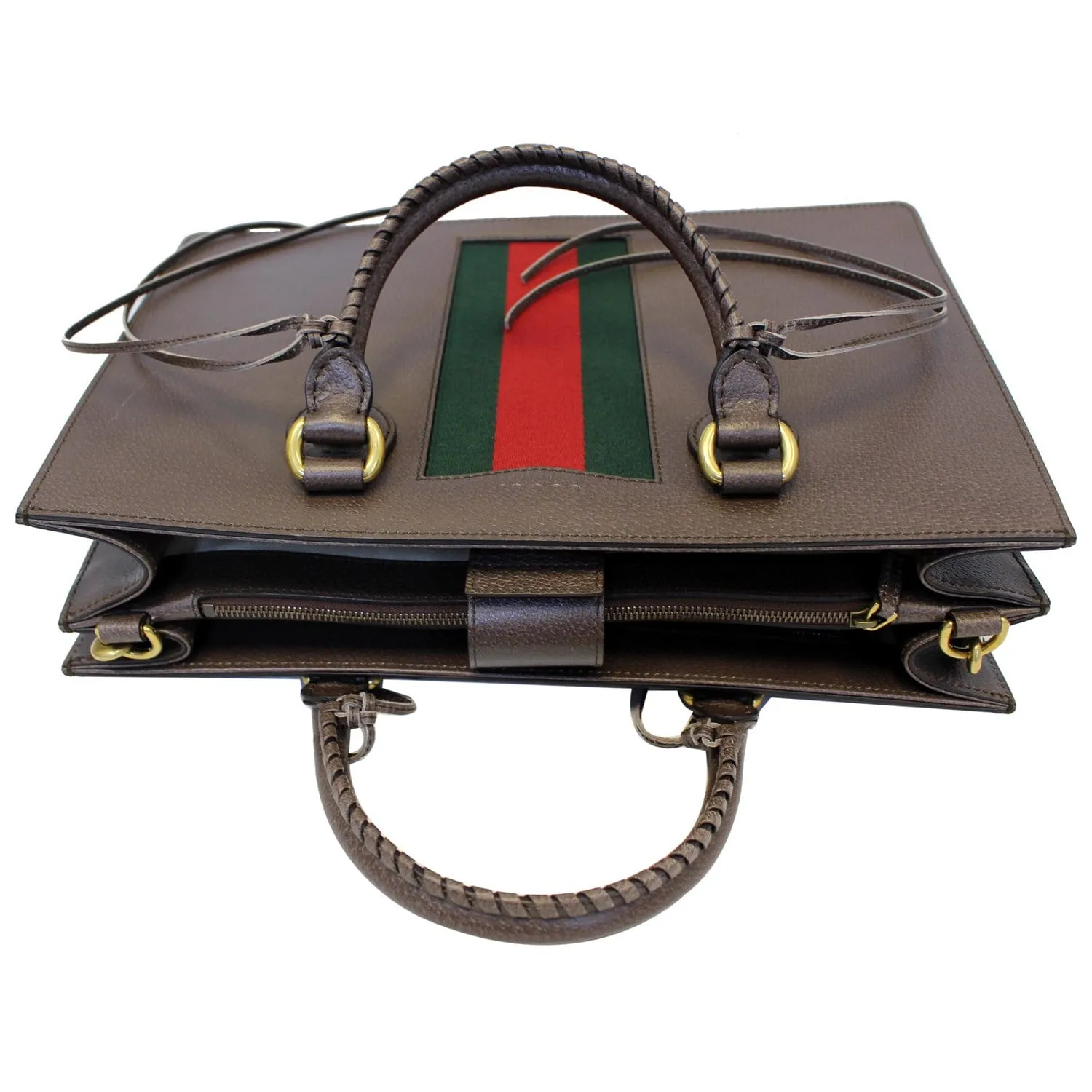 GUCCI Animalier Leather Top Handle Bag Brown 431275