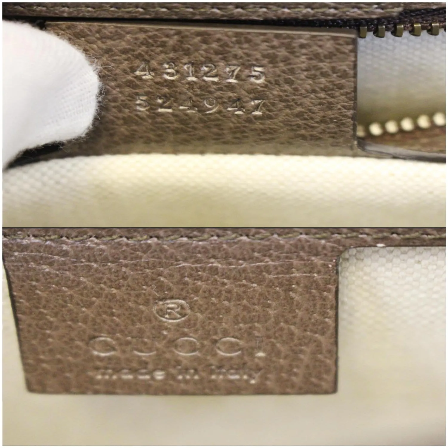 GUCCI Animalier Leather Top Handle Bag Brown 431275