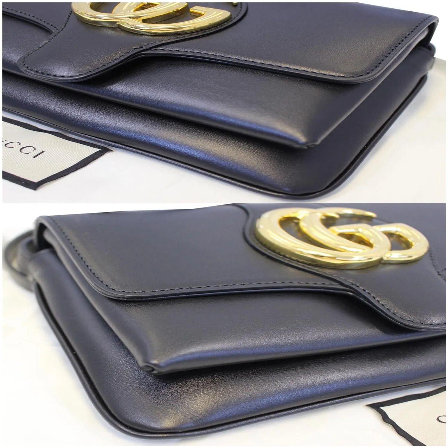 GUCCI Arli Small Leather Shoulder Bag Black 550129