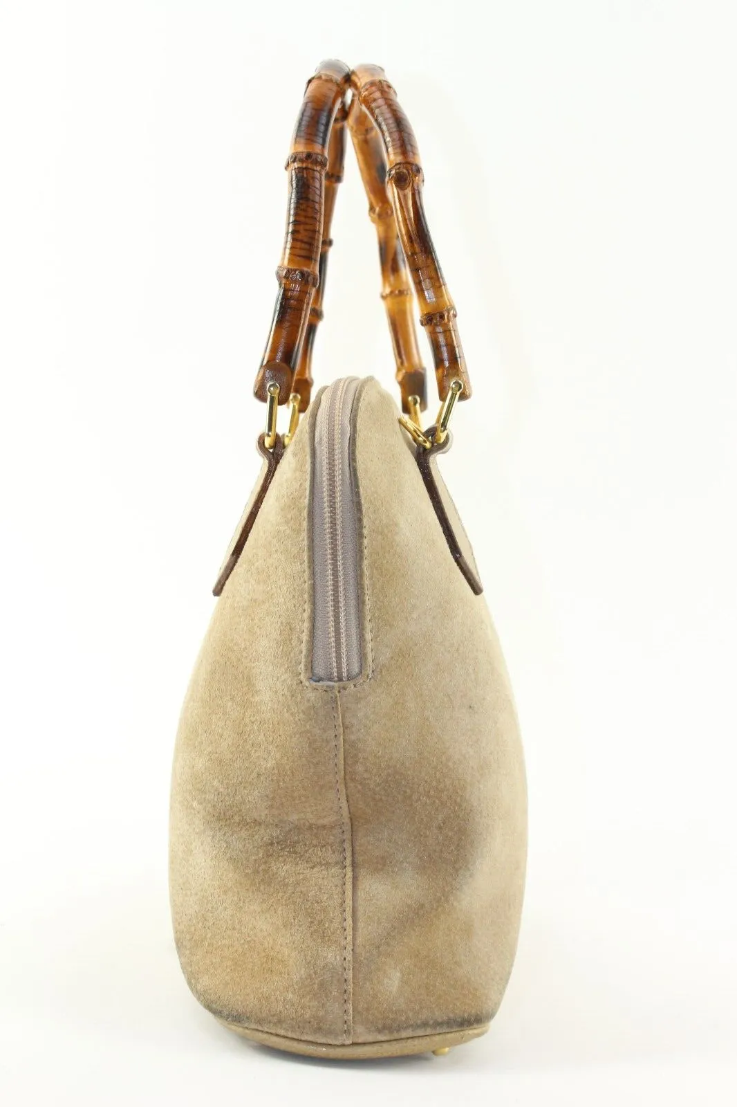 GUCCI Beige Suede Bamboo Dome 1GK1226K
