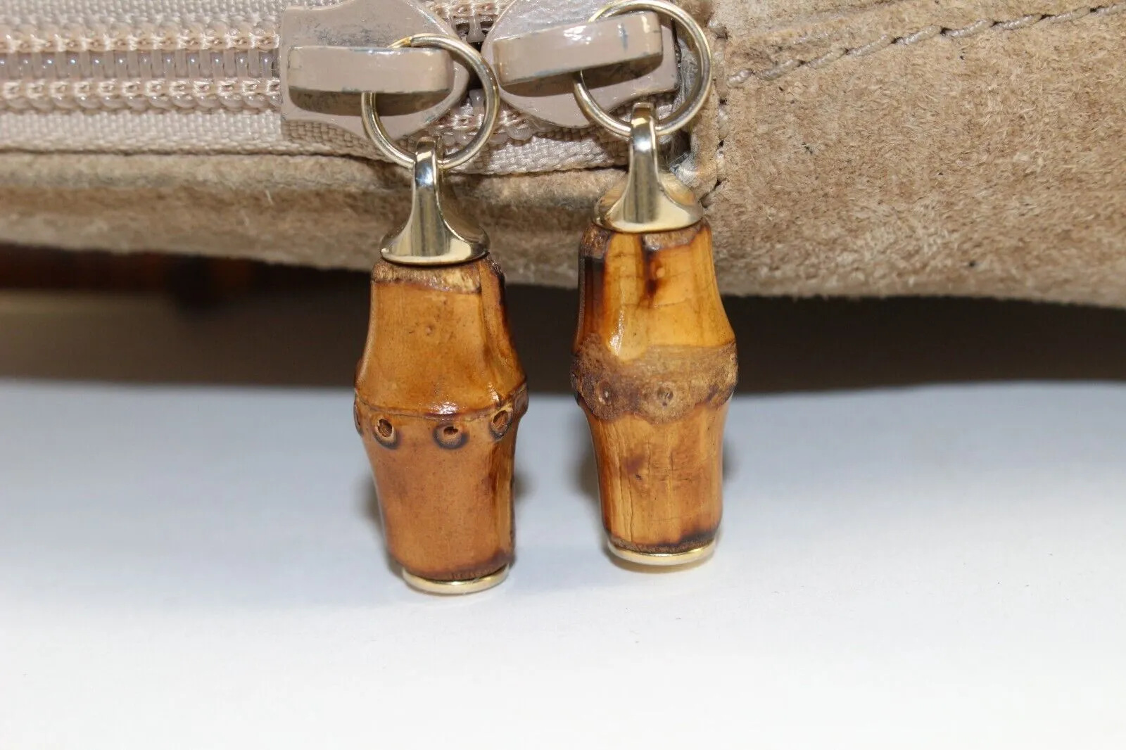 GUCCI Beige Suede Bamboo Dome 1GK1226K