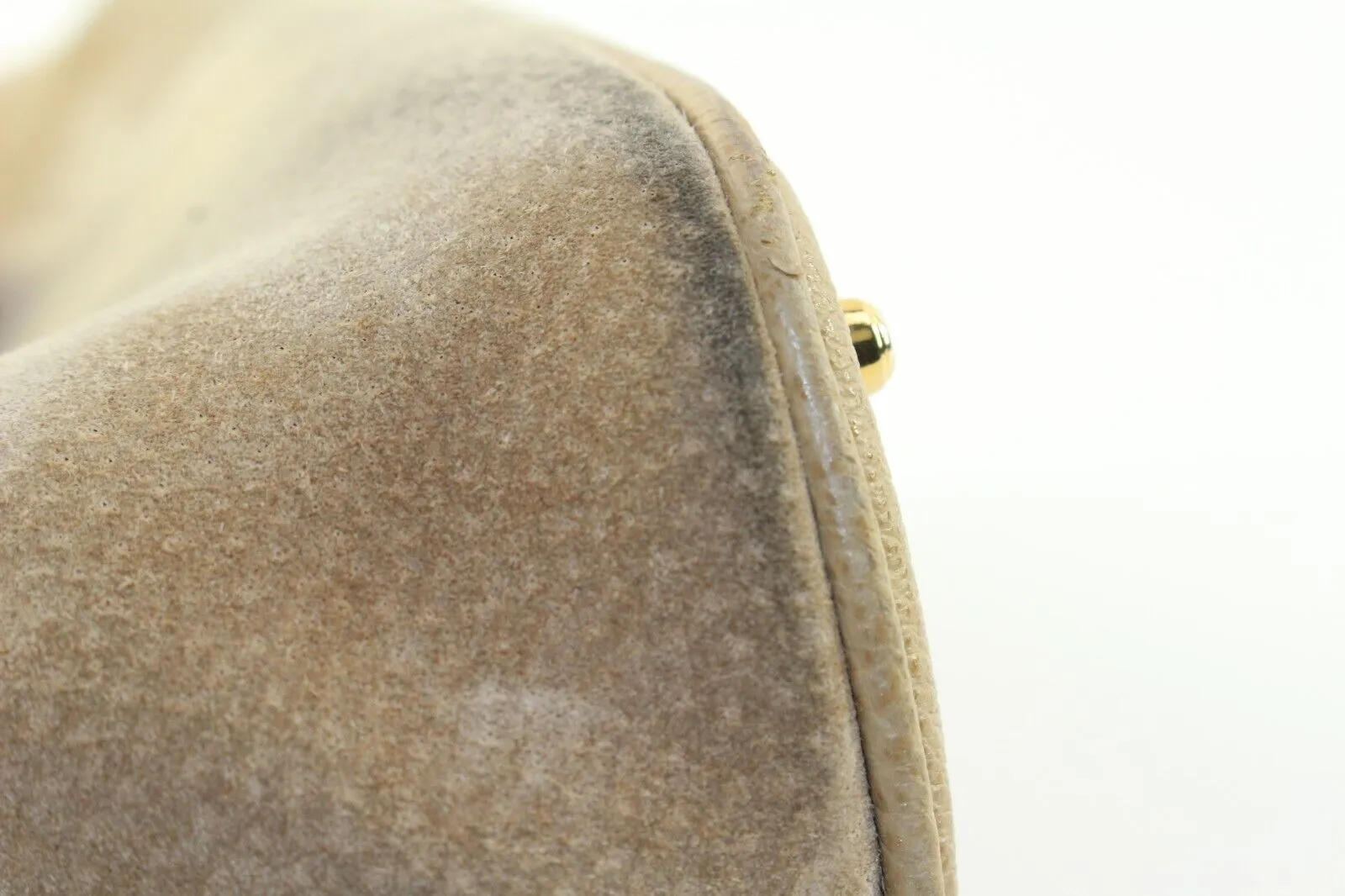 GUCCI Beige Suede Bamboo Dome 1GK1226K