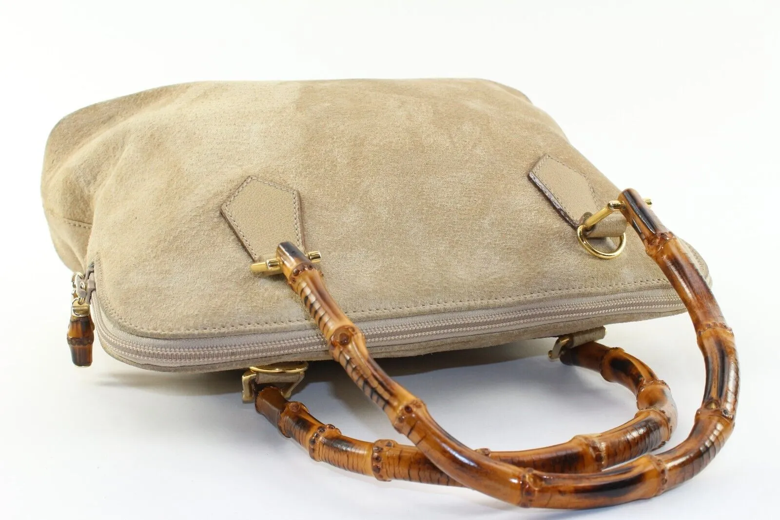 GUCCI Beige Suede Bamboo Dome 1GK1226K