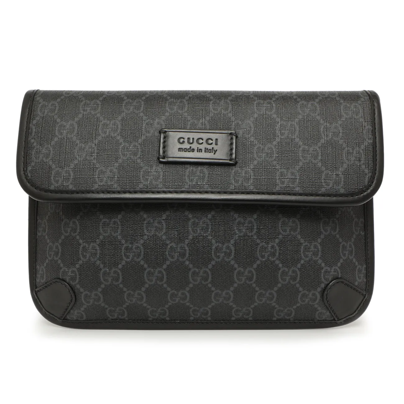 Gucci Black GG Supreme Monogram Belt Bag