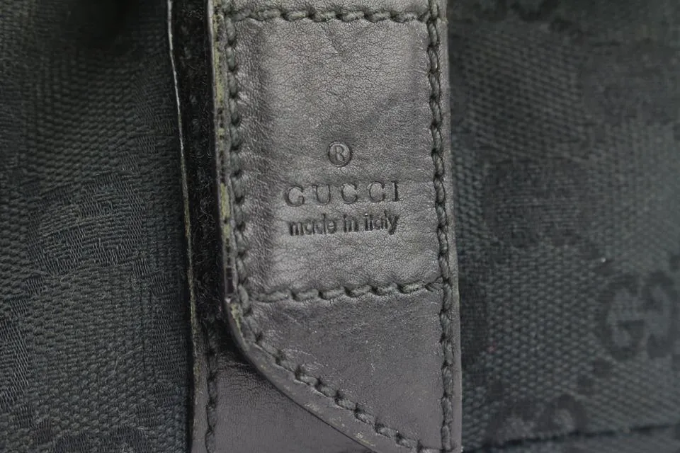 Gucci Black Monogram GG Bum Bag Belt Pouch Waist Pack 691gks319