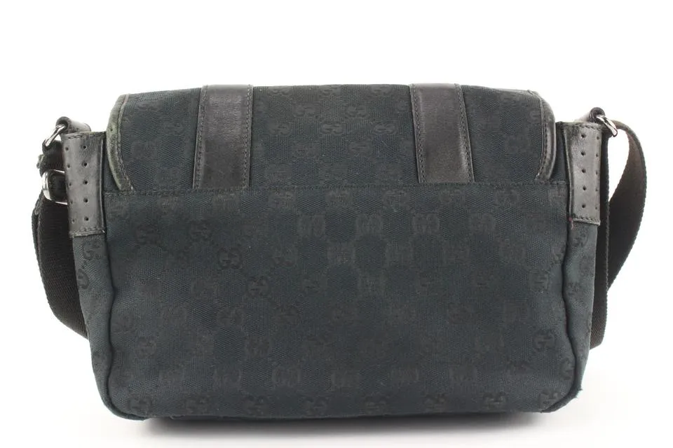 Gucci Black Monogram GG Bum Bag Belt Pouch Waist Pack 691gks319