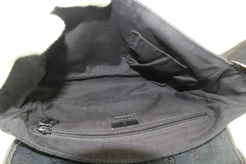 Gucci Black Monogram GG Bum Bag Belt Pouch Waist Pack 691gks319