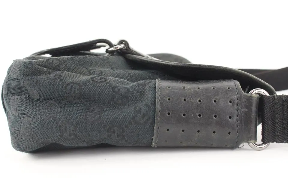 Gucci Black Monogram GG Bum Bag Belt Pouch Waist Pack 691gks319