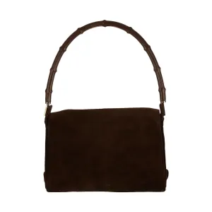 Gucci Brown Suede Bamboo Shoulder Bag