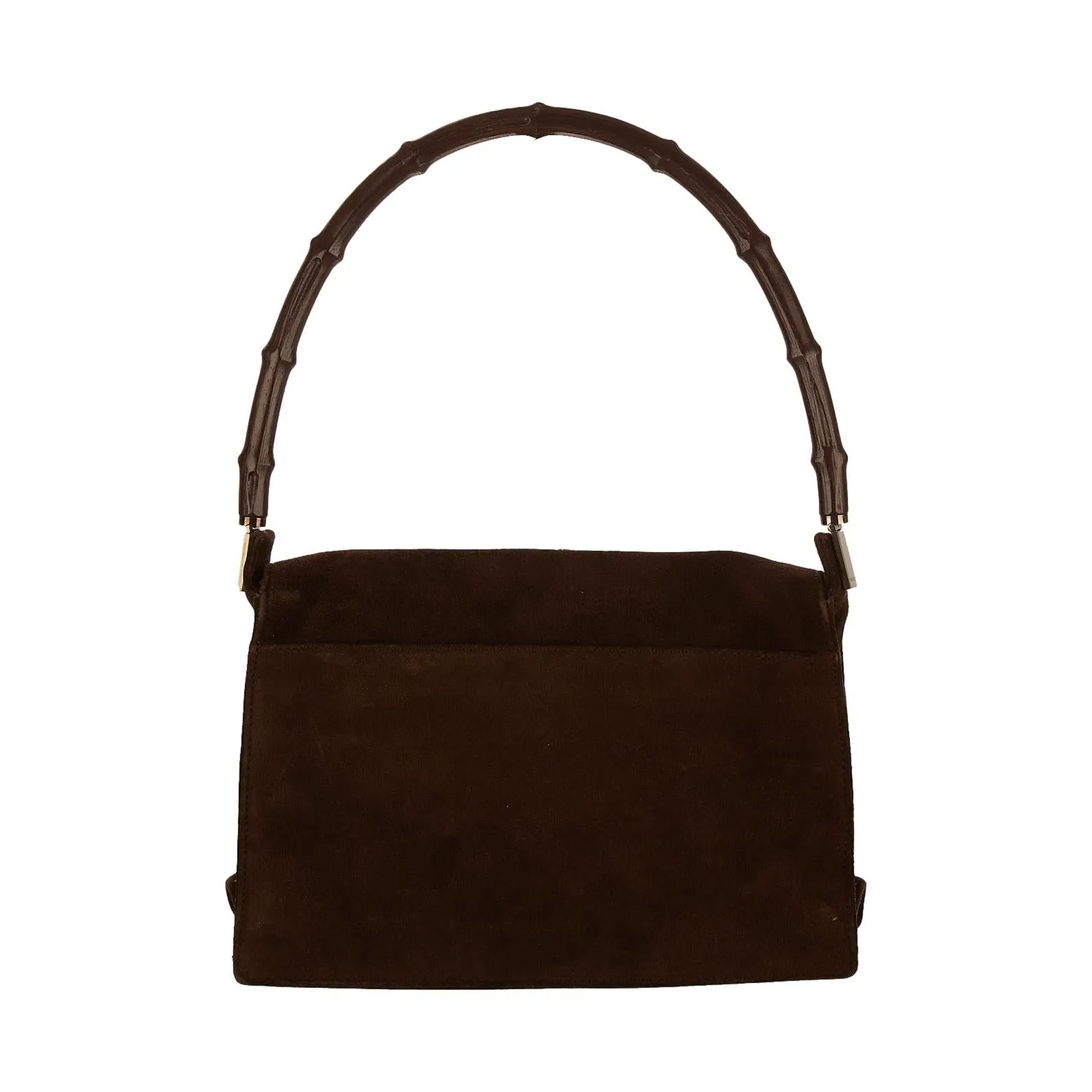 Gucci Brown Suede Bamboo Shoulder Bag
