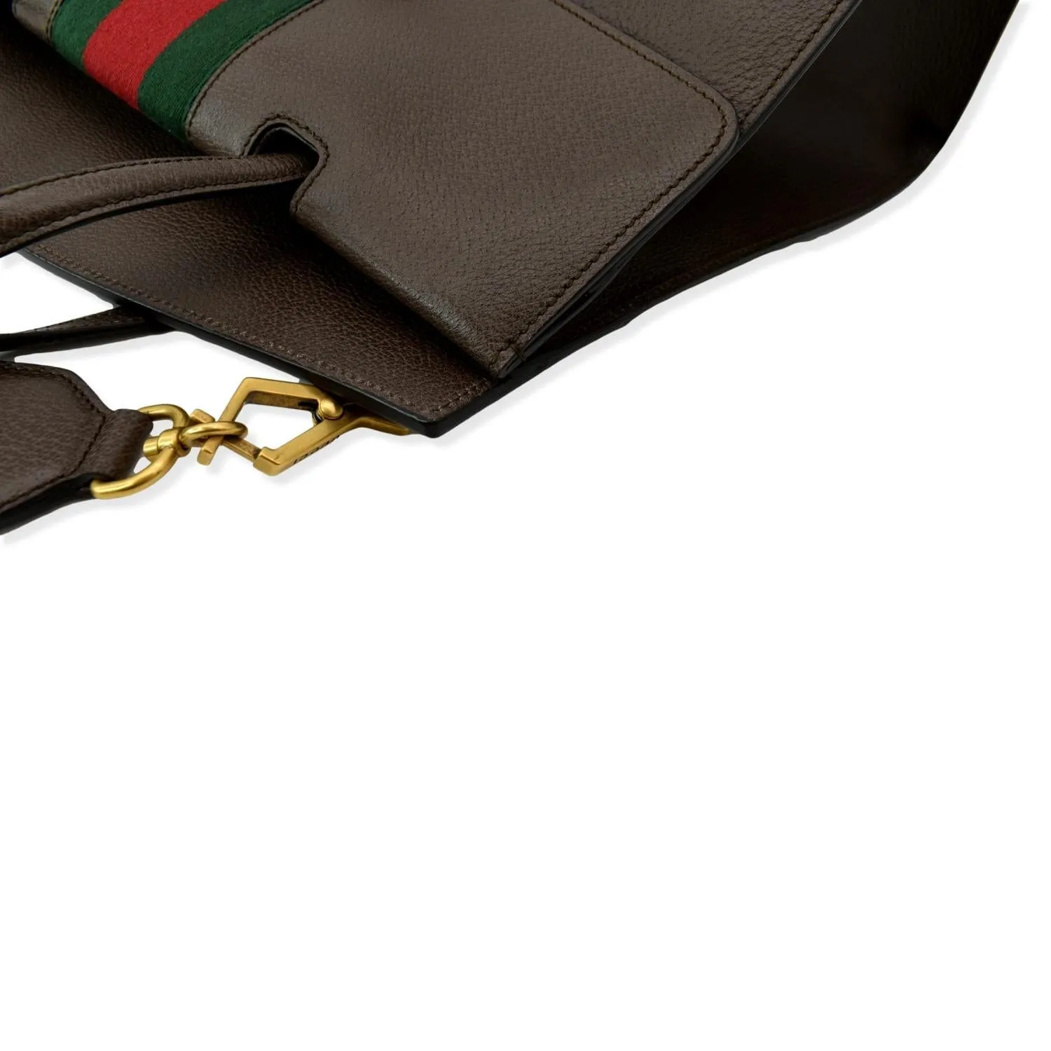 GUCCI Butterfly Linea Totem Leather Large Top Handle Shoulder Bag Brown 500772