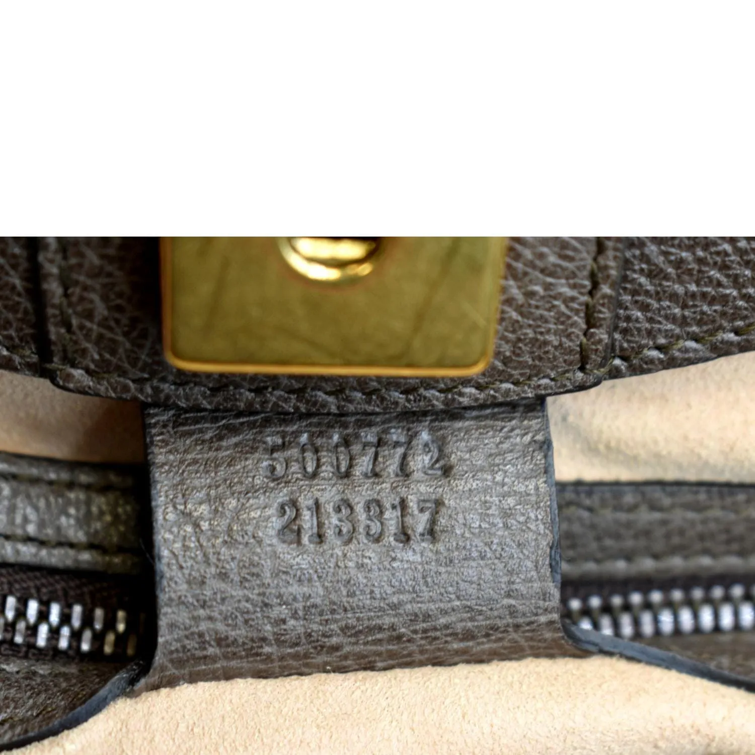 GUCCI Butterfly Linea Totem Leather Large Top Handle Shoulder Bag Brown 500772