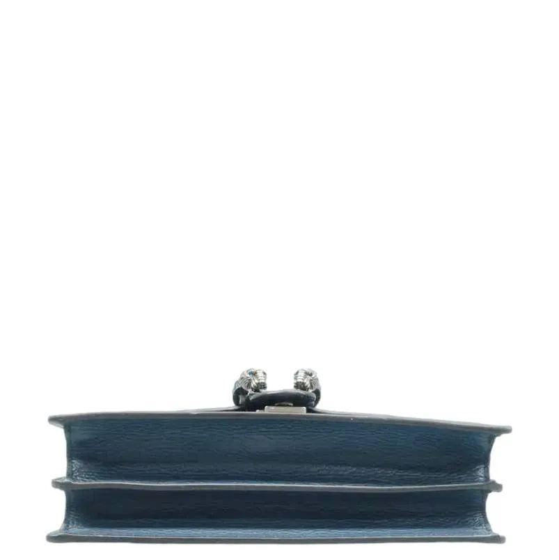GUCCI Dionysus Medium Leather Shoulder Bag Navy Blue 400249