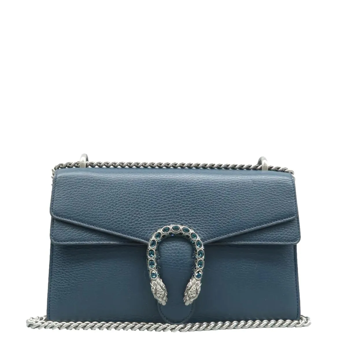 GUCCI Dionysus Medium Leather Shoulder Bag Navy Blue 400249