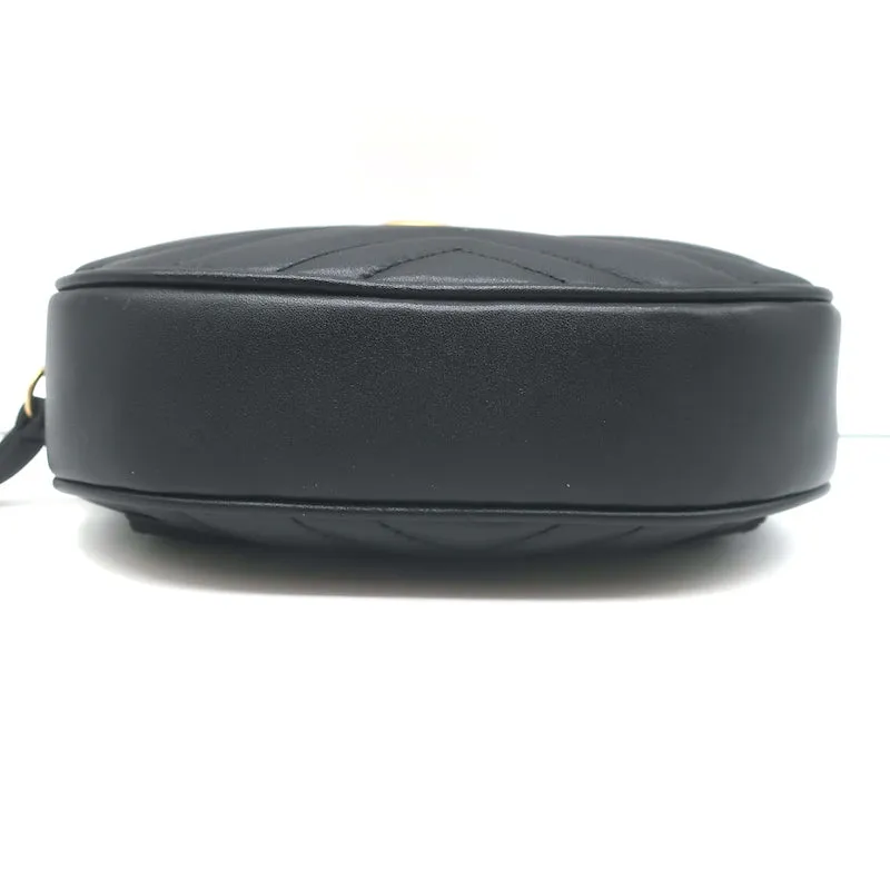 Gucci GG Marmont Belt Bag Black Matelasse Leather Size 34 NEW