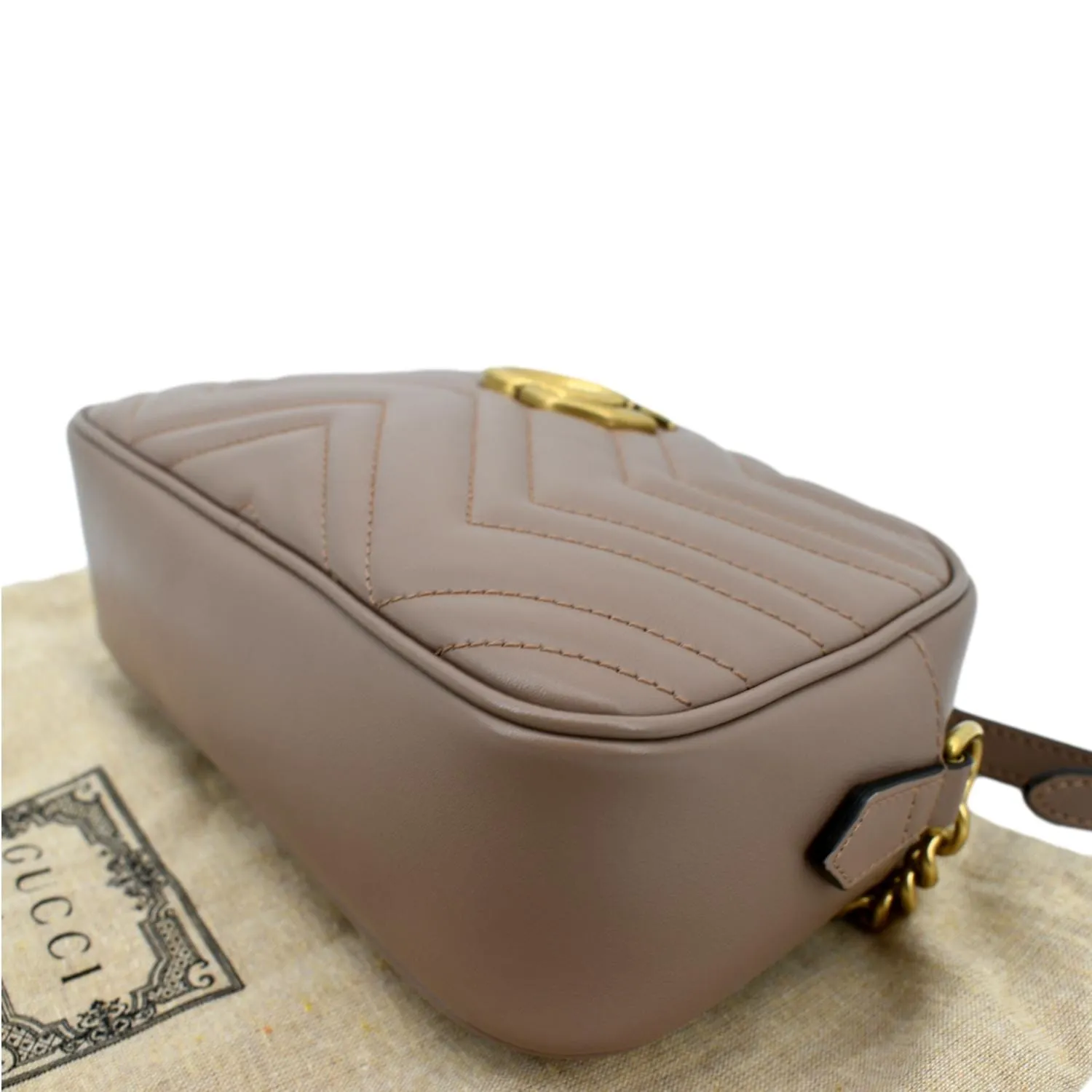 GUCCI GG Marmont Matelasse Leather Crossbody Bag Dusty Pink 447632