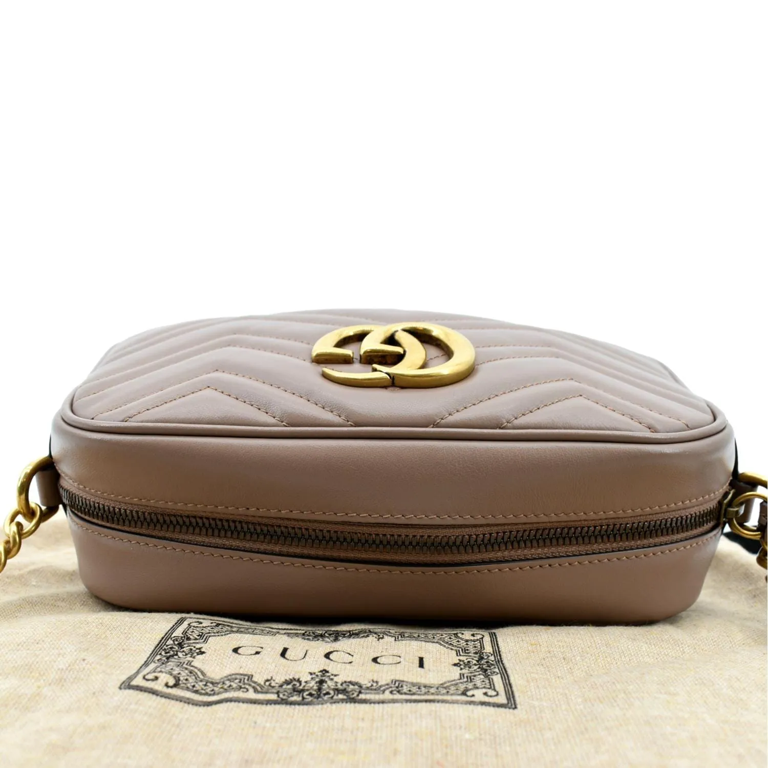 GUCCI GG Marmont Matelasse Leather Crossbody Bag Dusty Pink 447632