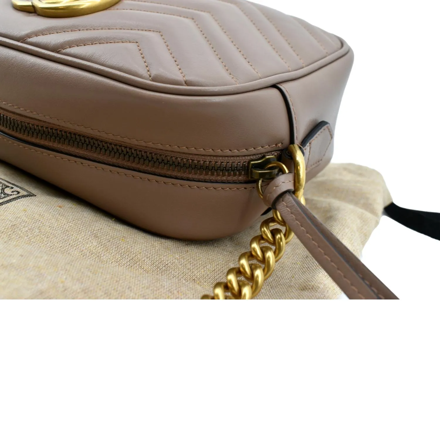 GUCCI GG Marmont Matelasse Leather Crossbody Bag Dusty Pink 447632
