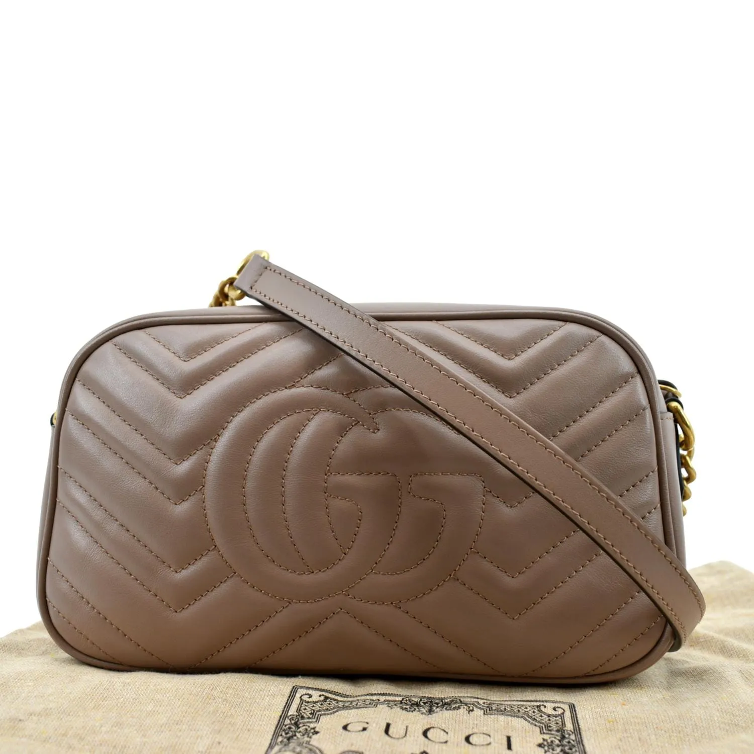 GUCCI GG Marmont Matelasse Leather Crossbody Bag Dusty Pink 447632
