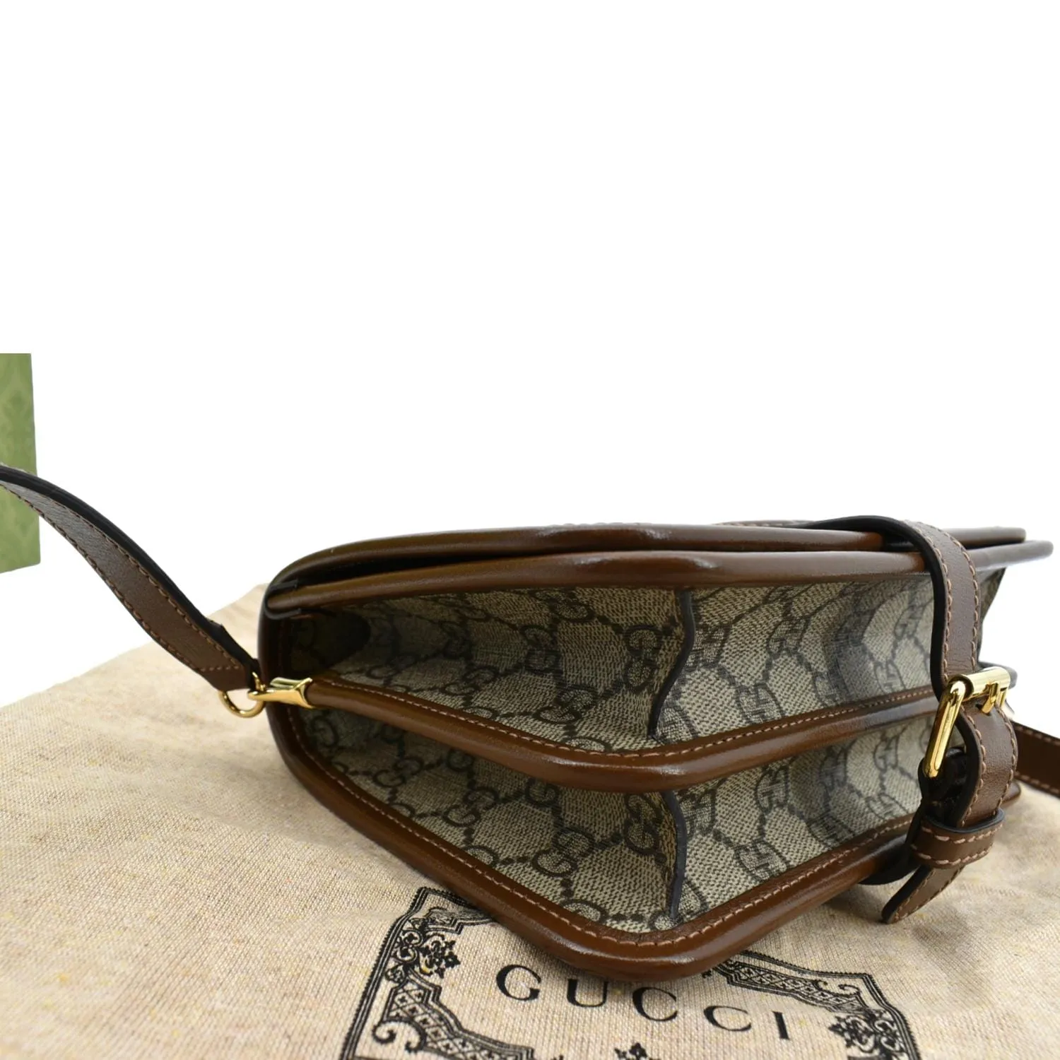 GUCCI Mini Interlocking GG ‎Supreme Canvas Crossbody Bag Beige 671620