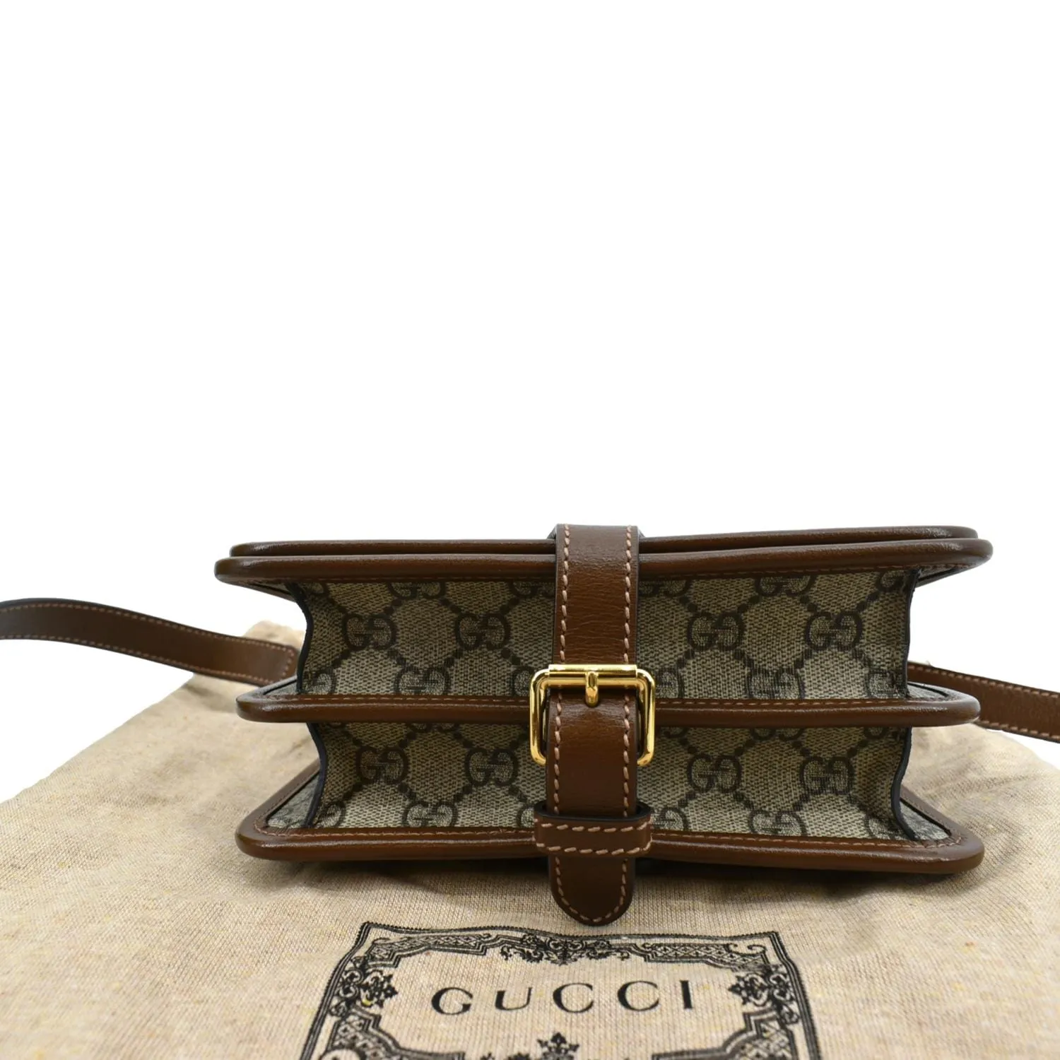GUCCI Mini Interlocking GG ‎Supreme Canvas Crossbody Bag Beige 671620