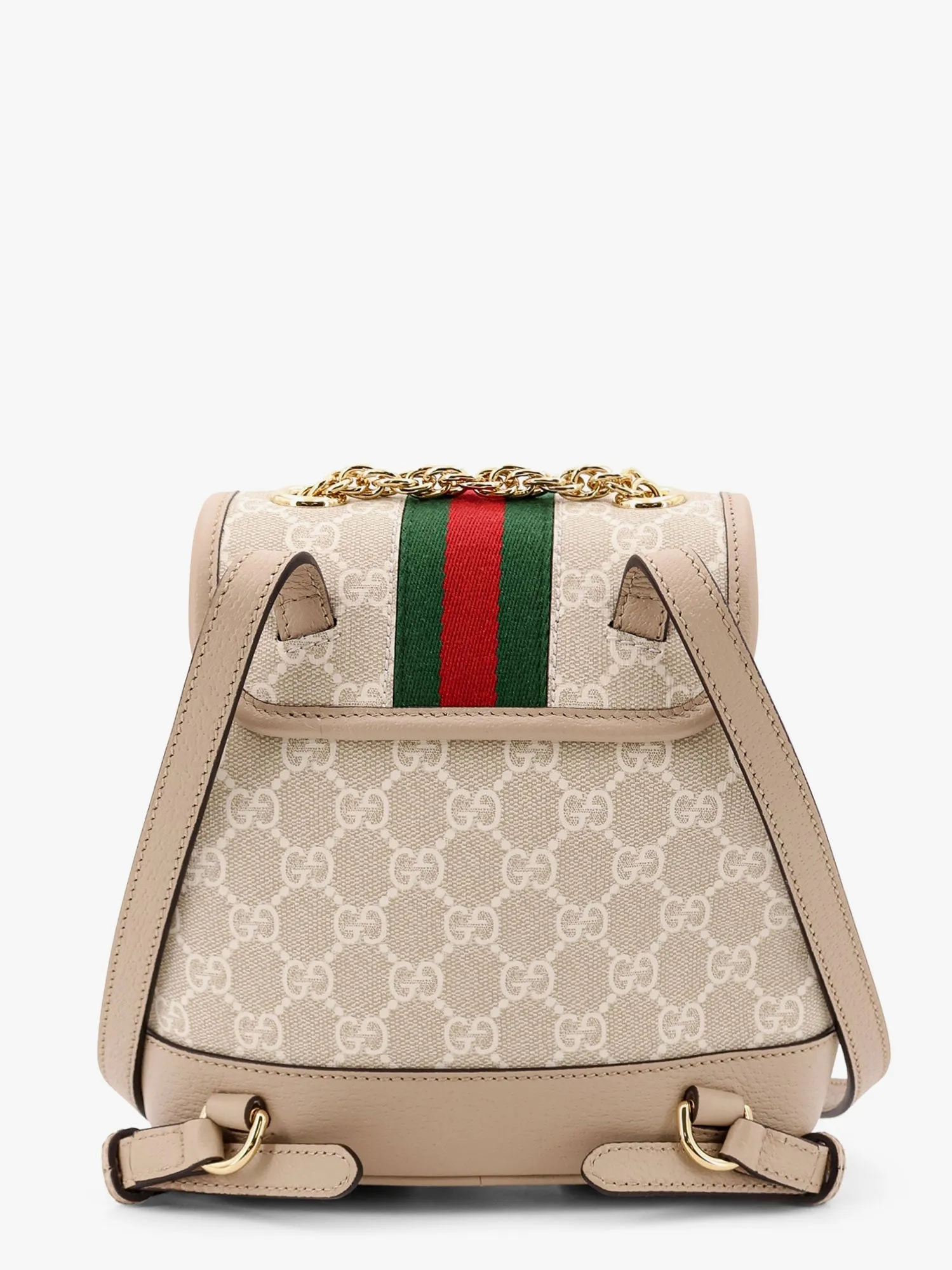 Gucci Mini Ophidia Gg Supreme Fabric And Leather Backpack With Frontal Web Band