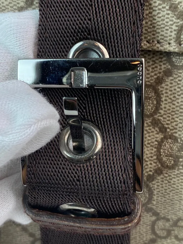 Gucci Monogram Signature Double Pocket Supreme Satchel 4GG910