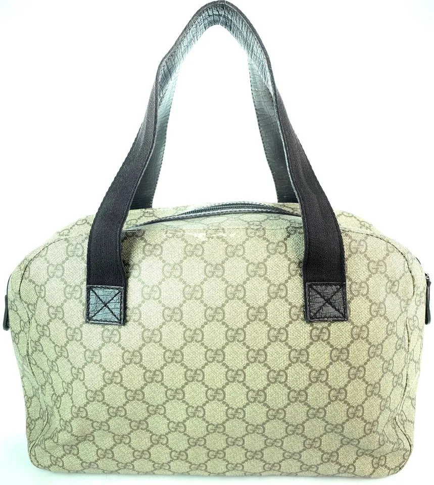 Gucci Monogram Signature Double Pocket Supreme Satchel 4GG910