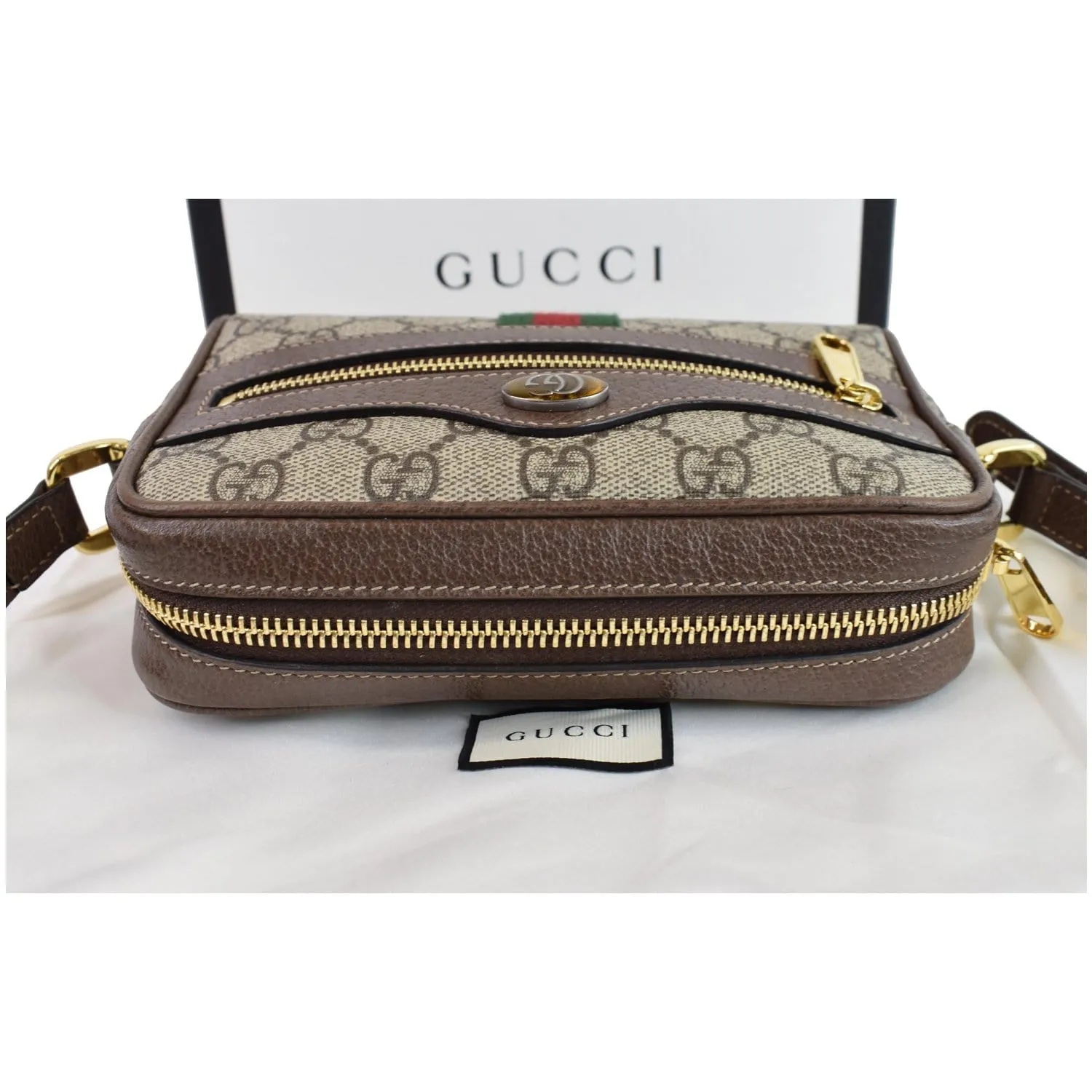 GUCCI Ophidia GG Supreme Mini Crossbody Bag Beige 517350