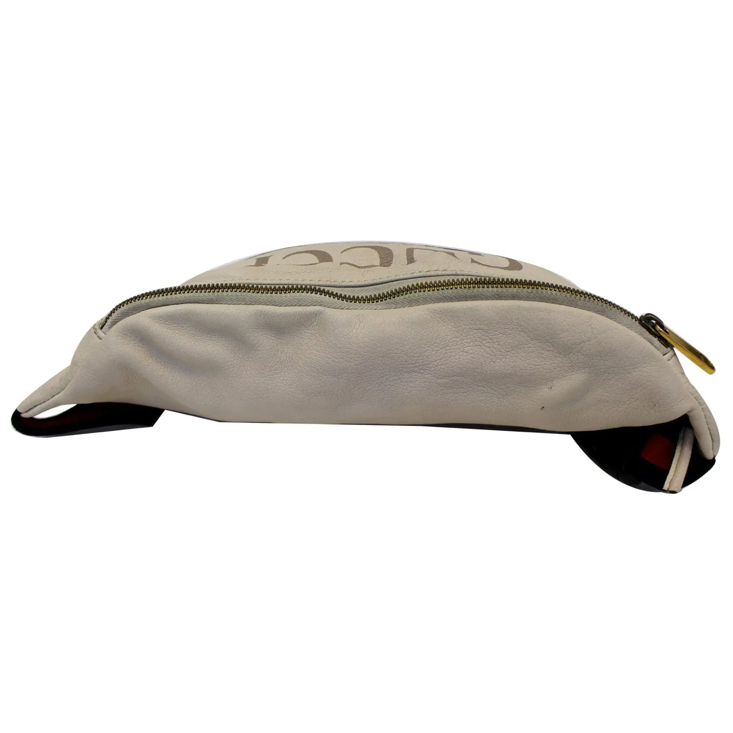 GUCCI Print Leather White Belt Waist Bum Bag Medium 530412