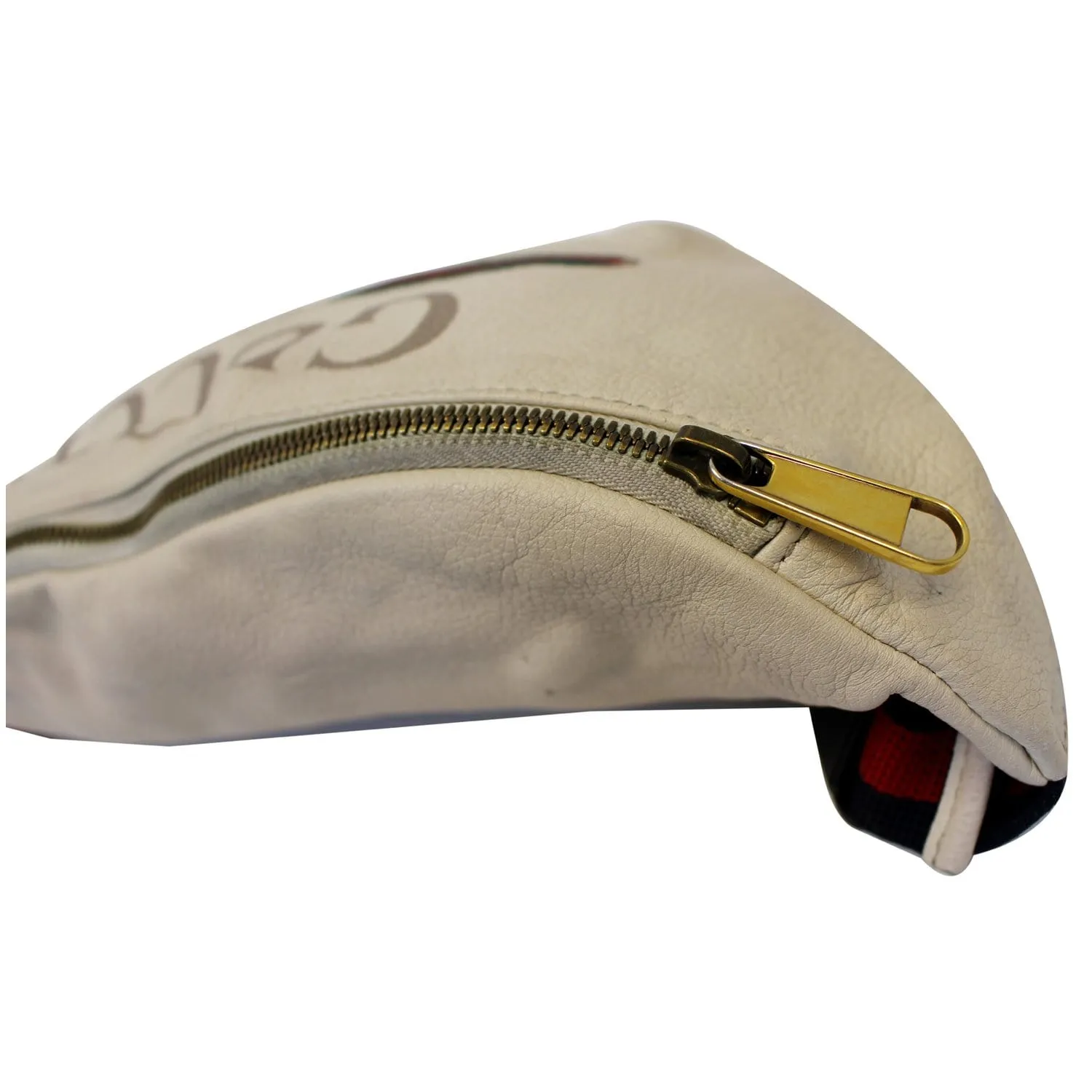 GUCCI Print Leather White Belt Waist Bum Bag Medium 530412