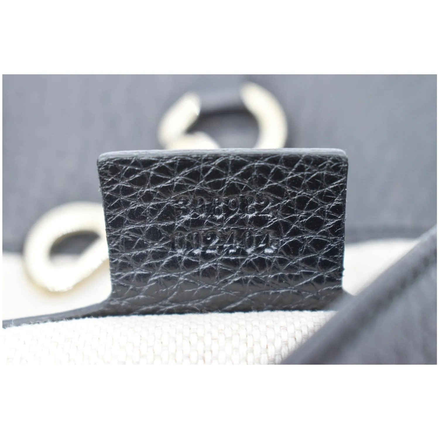 GUCCI Soho Pebbled Leather Chain Shoulder Bag Black 308982