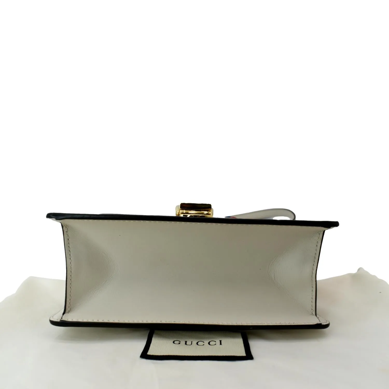 GUCCI Sylvie Mini Leather Top Handle Crossbody Bag White 470270