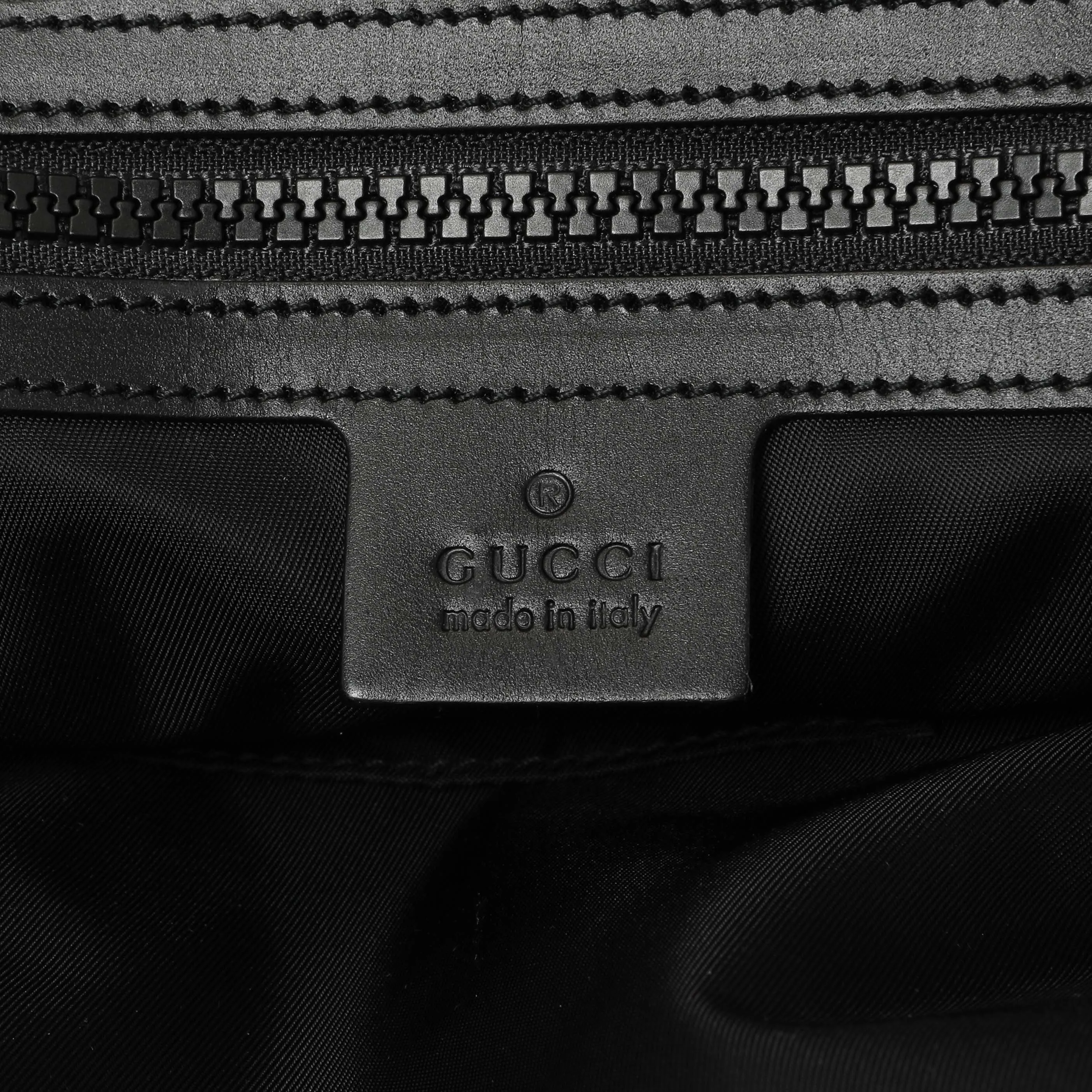 Gucci Techno Canvas Web L'Aveugle Par Amour Embroidered Double Buckle Backpack