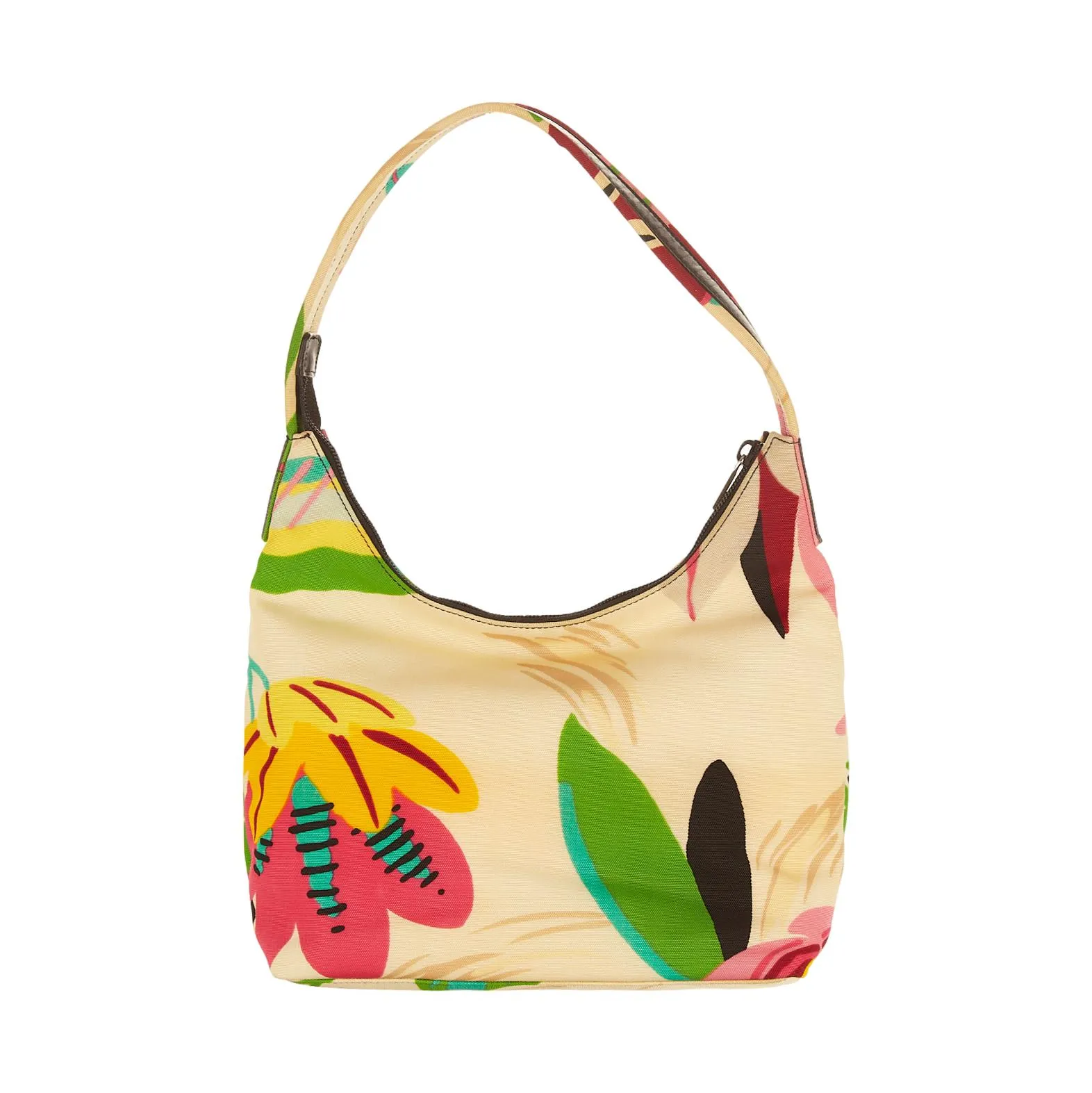 Gucci White Floral Print Shoulder Bag