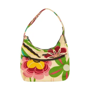 Gucci White Floral Print Shoulder Bag