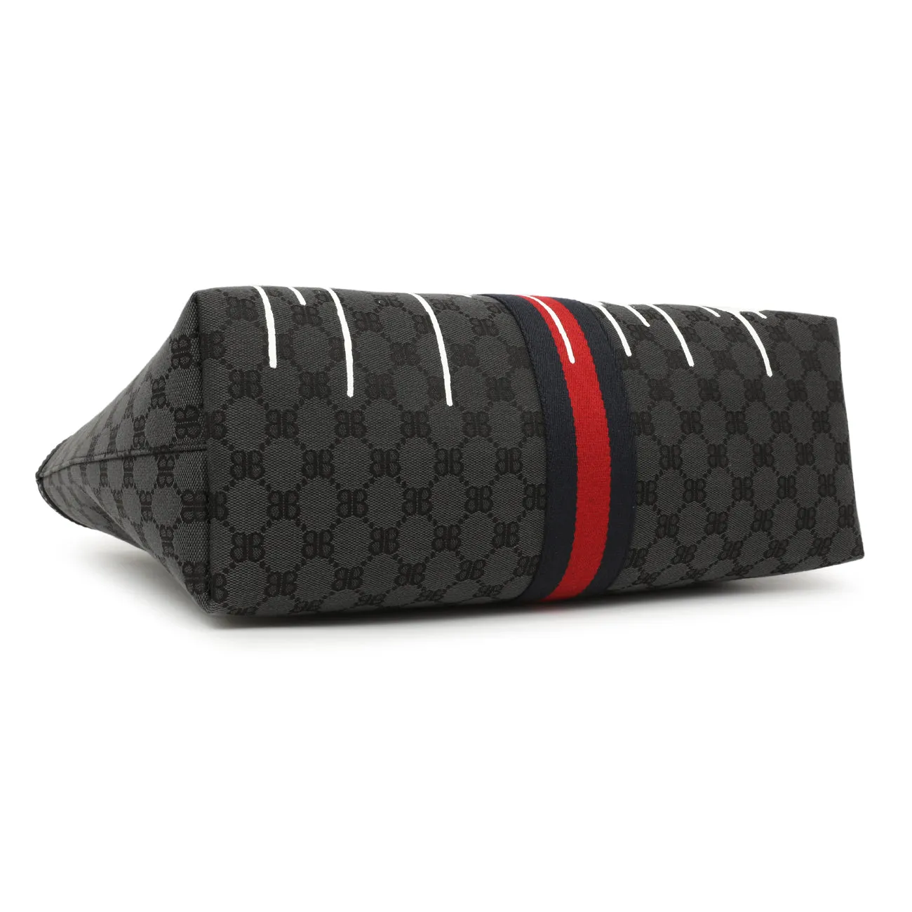 Gucci X Balenciaga BB Monogram Web Graffiti Medium Ophidia Shopping Tote
