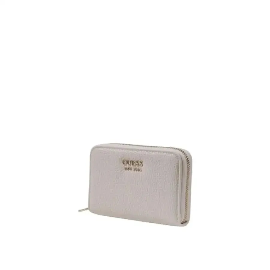 Guess Women's Beige Wallet with Zip and Inside Compartments