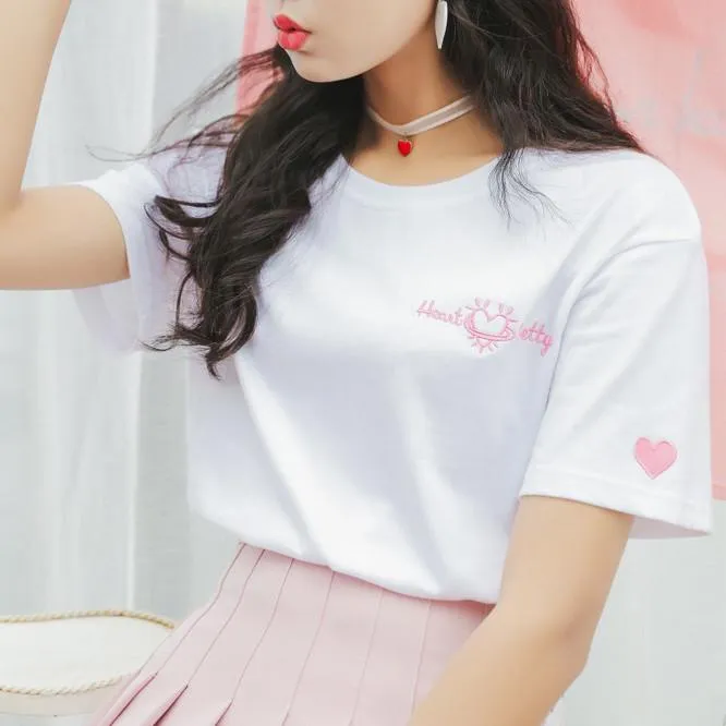 Heart Pretty T-shirt & Strap High Waist Skirt SD01137