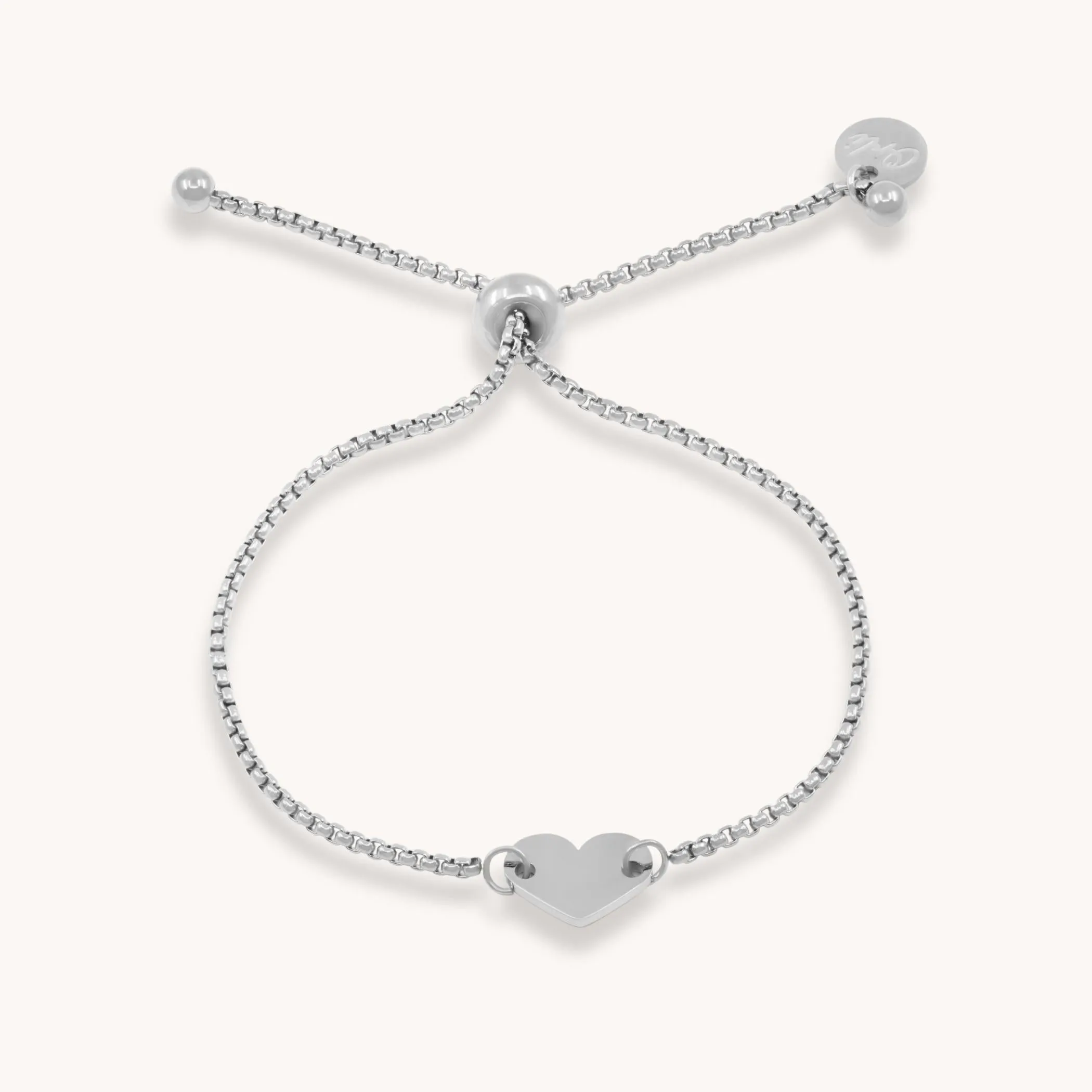 Heart Slider Bracelet, Silver