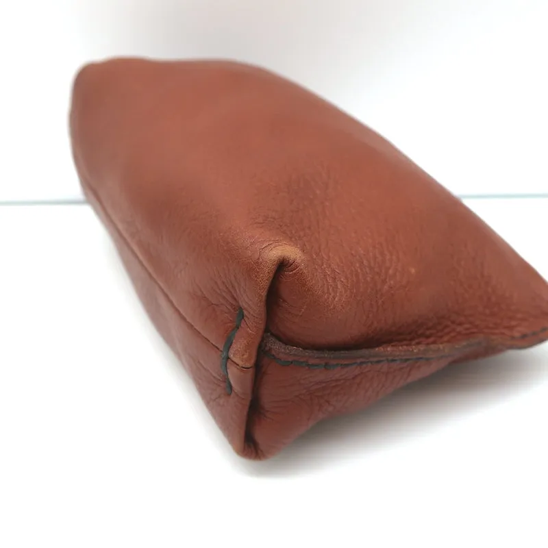 Henry Beguelin Cosmetic Bag Brown Leather Mini Clutch