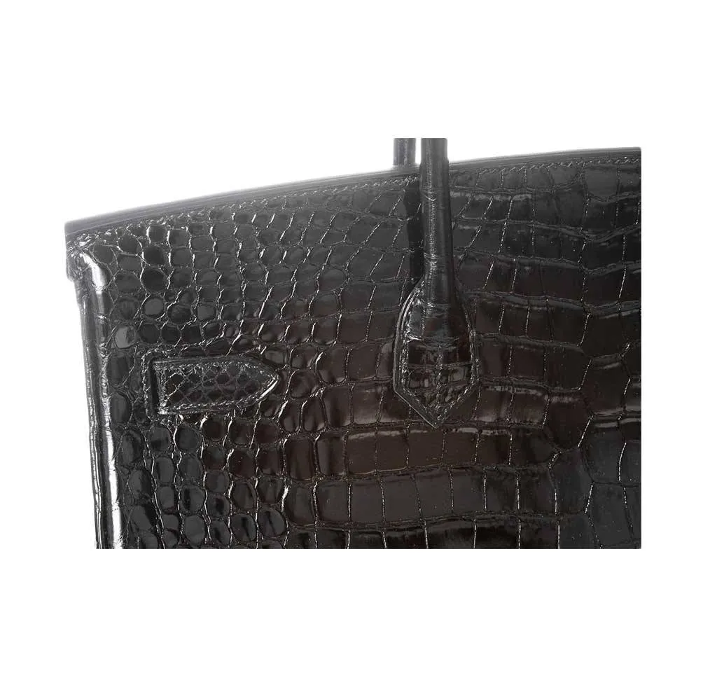 Hermès Porosus Crocodile Birkin 35 Black Bag