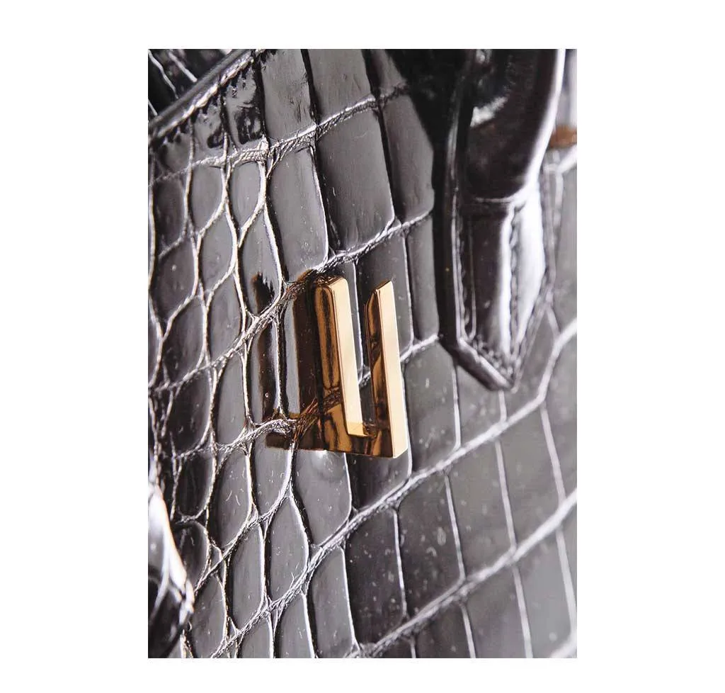 Hermès Porosus Crocodile Birkin 35 Black Bag