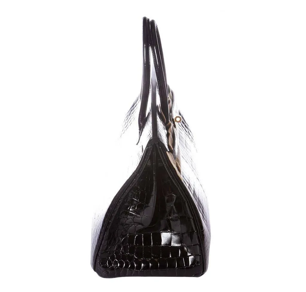 Hermès Porosus Crocodile Birkin 35 Black Bag