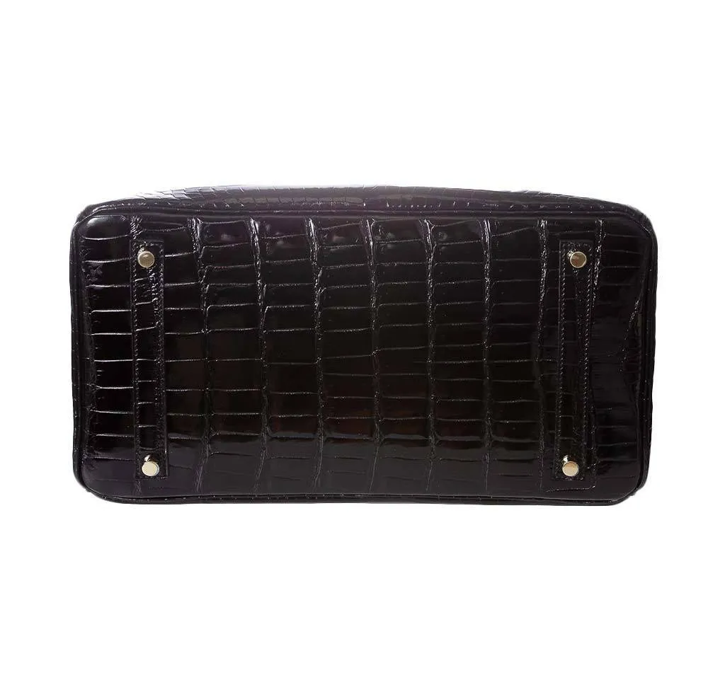 Hermès Porosus Crocodile Birkin 35 Black Bag