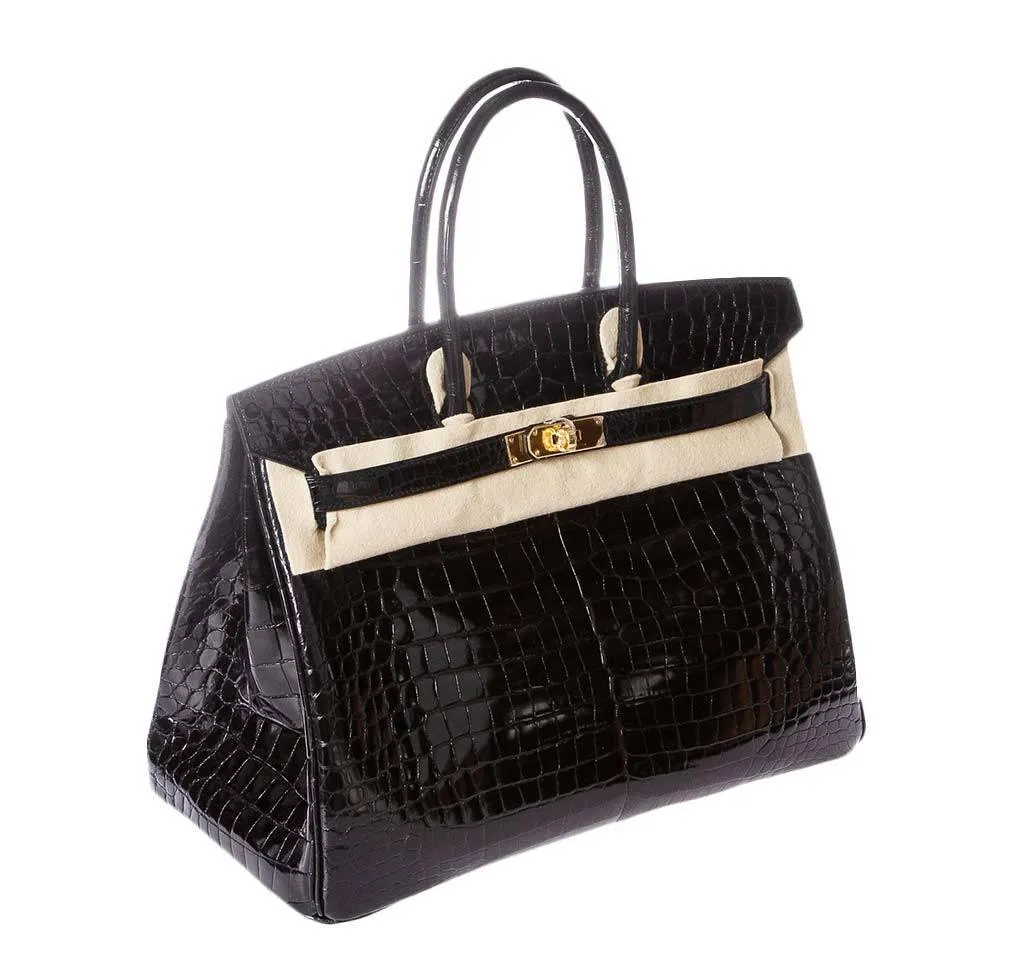Hermès Porosus Crocodile Birkin 35 Black Bag