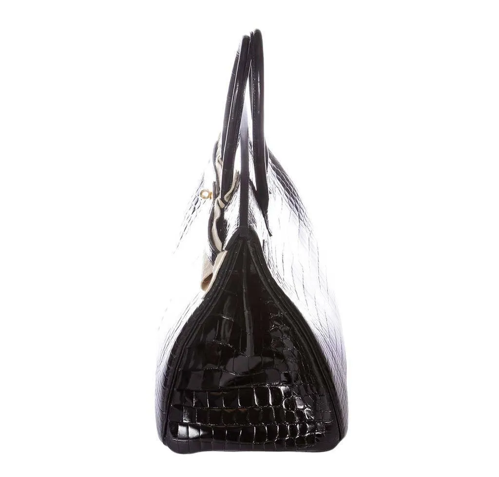 Hermès Porosus Crocodile Birkin 35 Black Bag