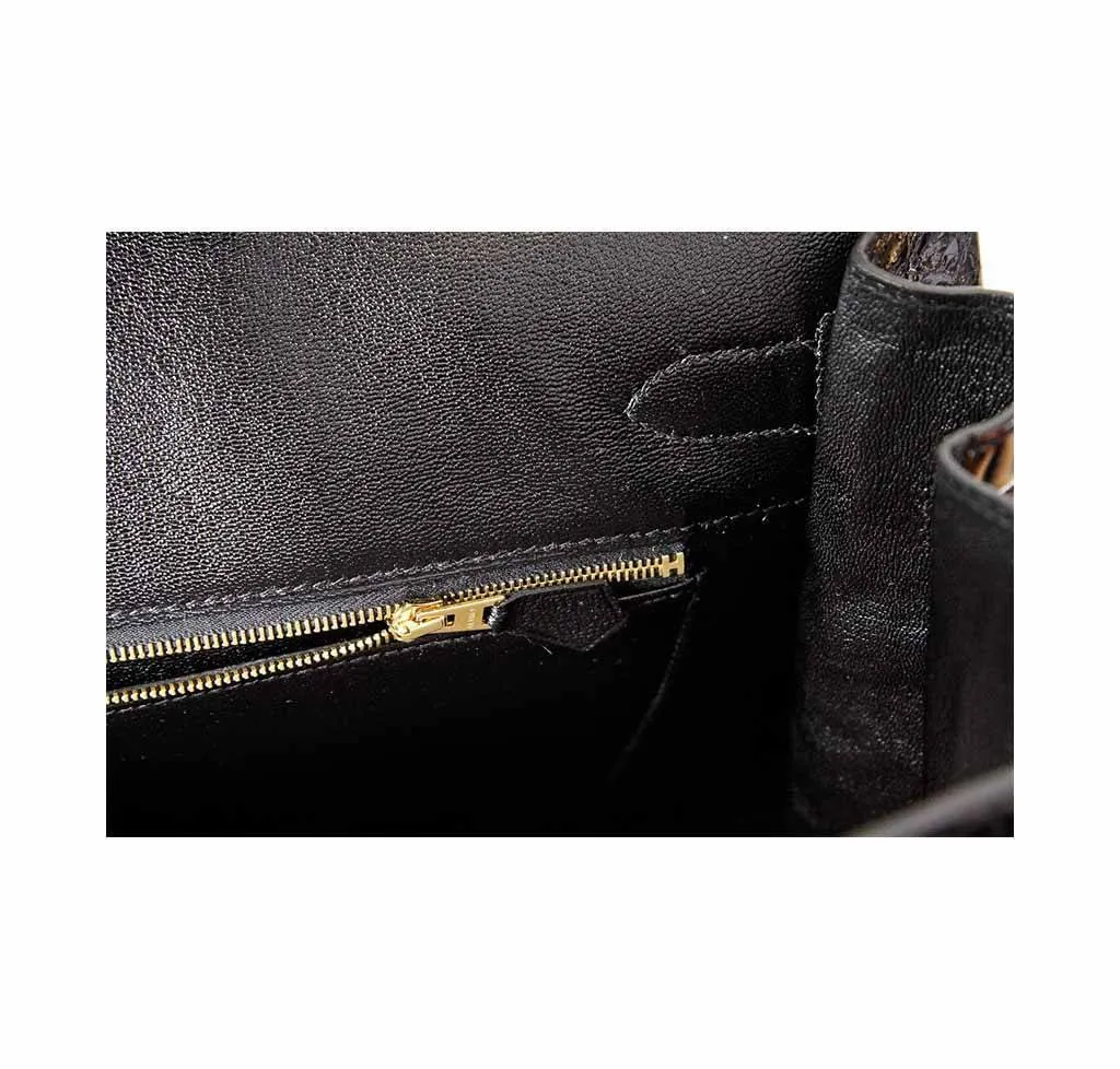 Hermès Porosus Crocodile Birkin 35 Black Bag